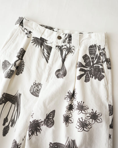kiivu SHORT PANTS - Hand Drawing SUMI Printing