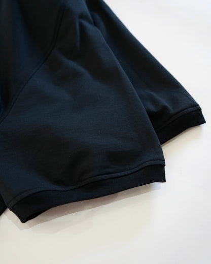 Cale-36 gauge fleece short sleeve- black