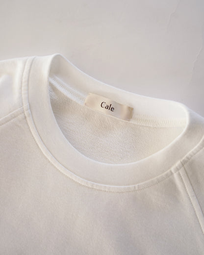 Cale-36 gauge fleece short sleeve- white
