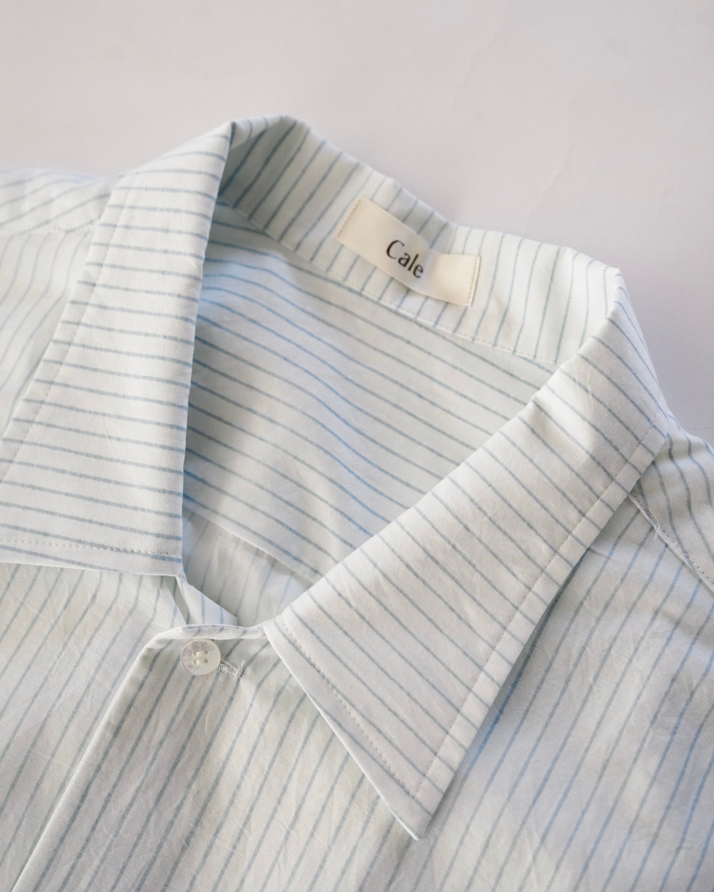Cale-lime indigo print shirts jackets-pencil stripe