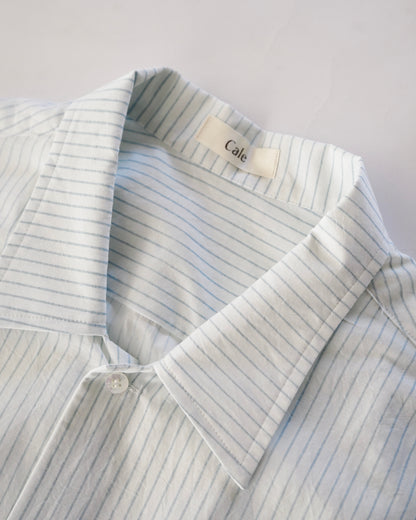Cale-lime indigo print shirts jackets-pencil stripe