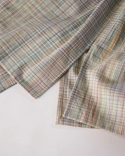 Cale-cotton Ikat check shirts-green