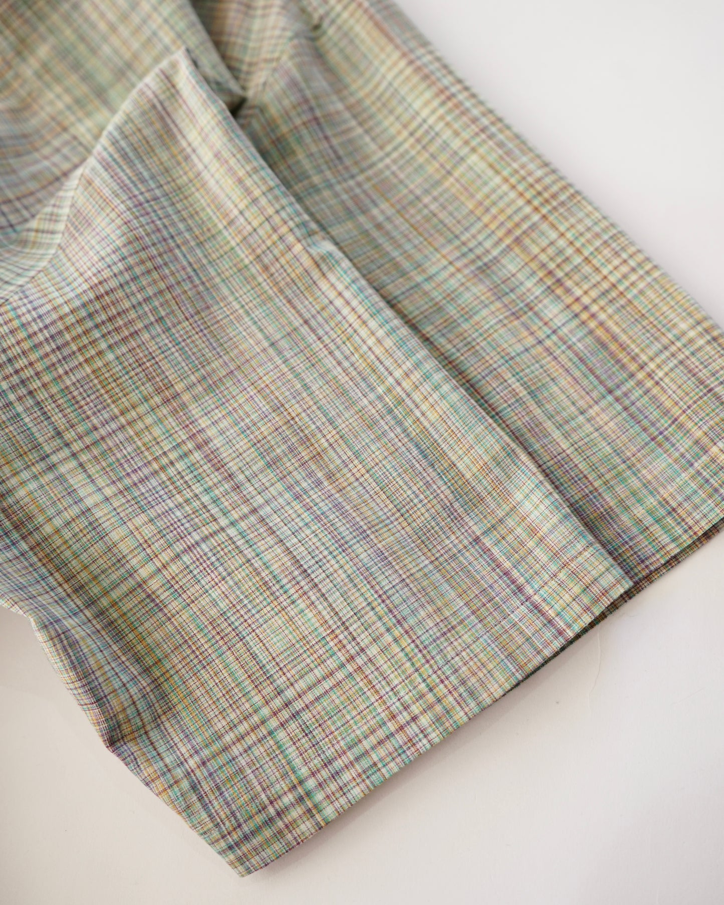 Cale-cotton Ikat check shirts-green