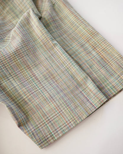 Cale-cotton Ikat check shirts-green