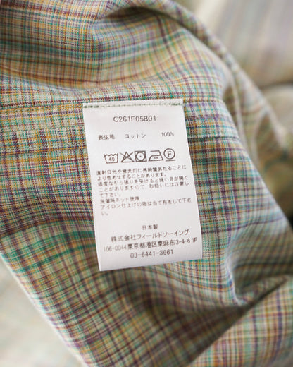 Cale-cotton Ikat check shirts-green