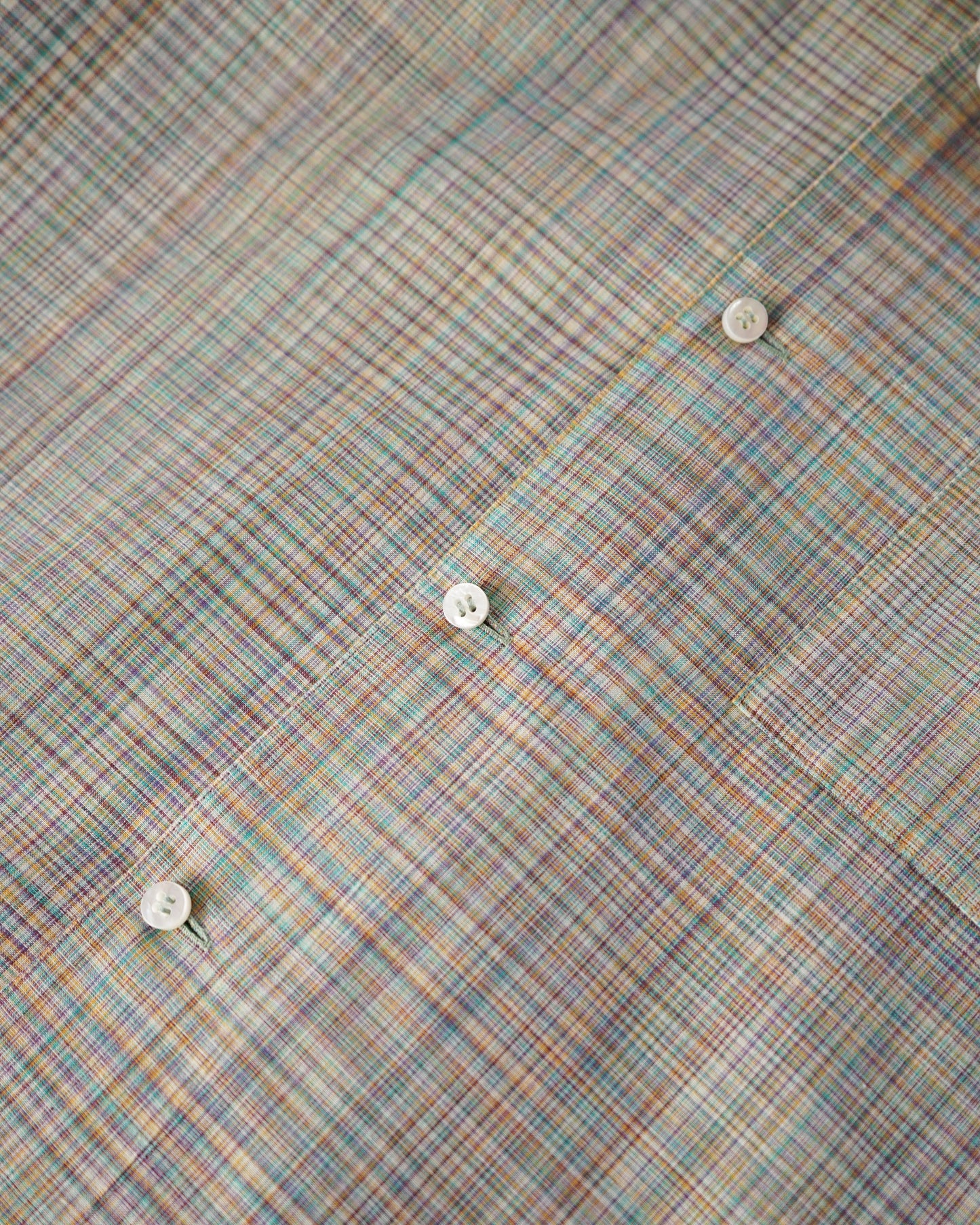 Cale-cotton Ikat check shirts-green