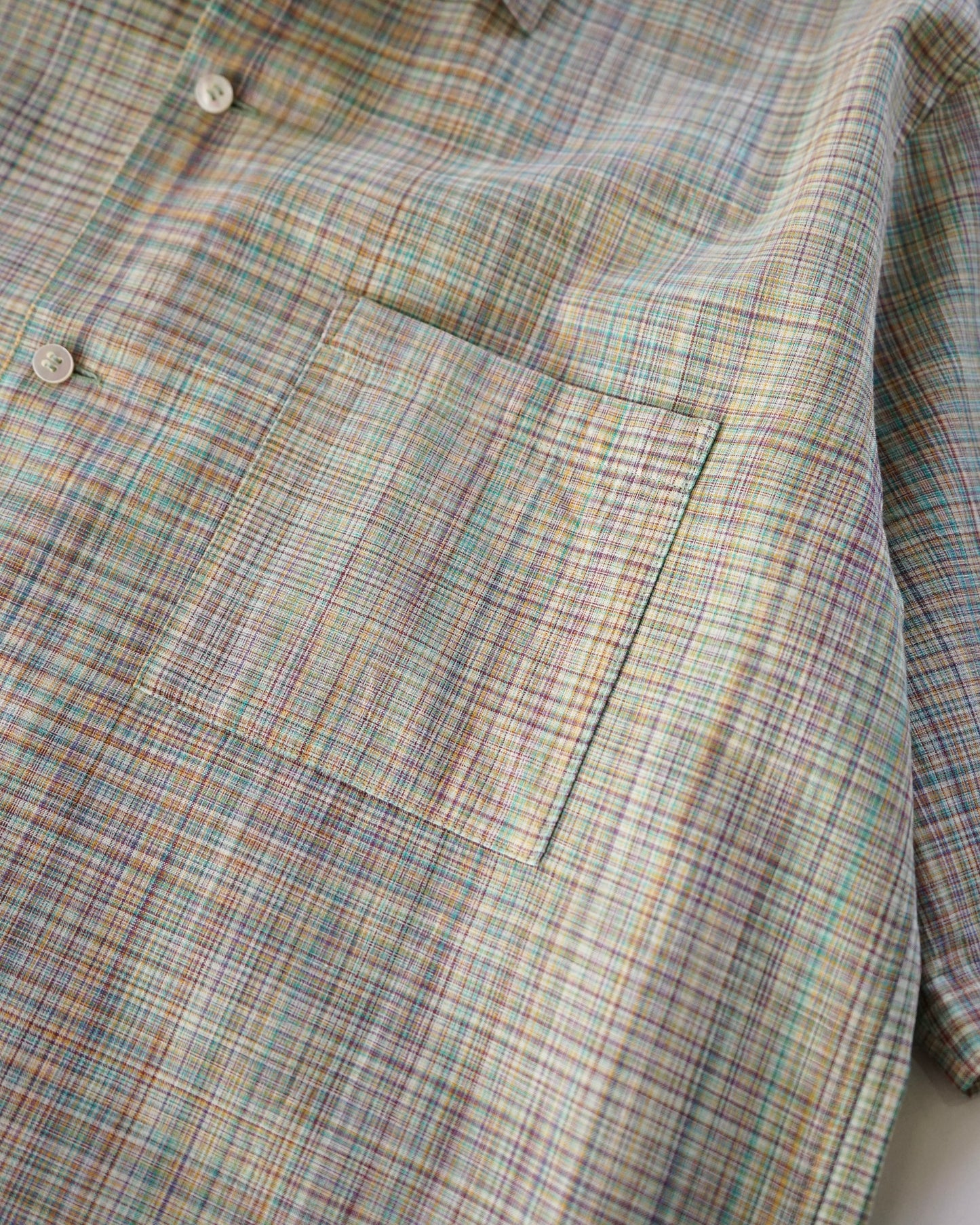 Cale-cotton Ikat check shirts-green