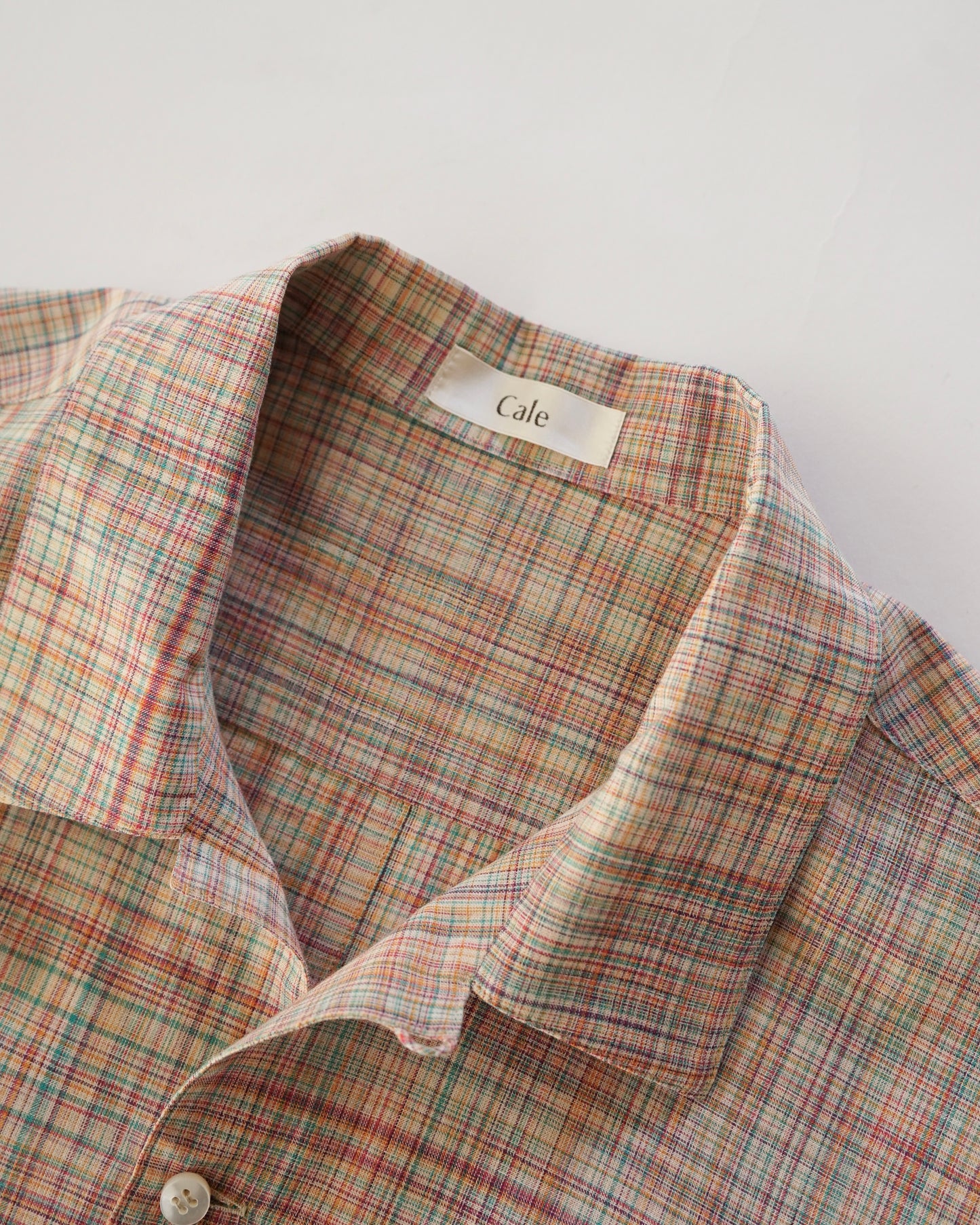 Cale-cotton Ikat check shirts-orange