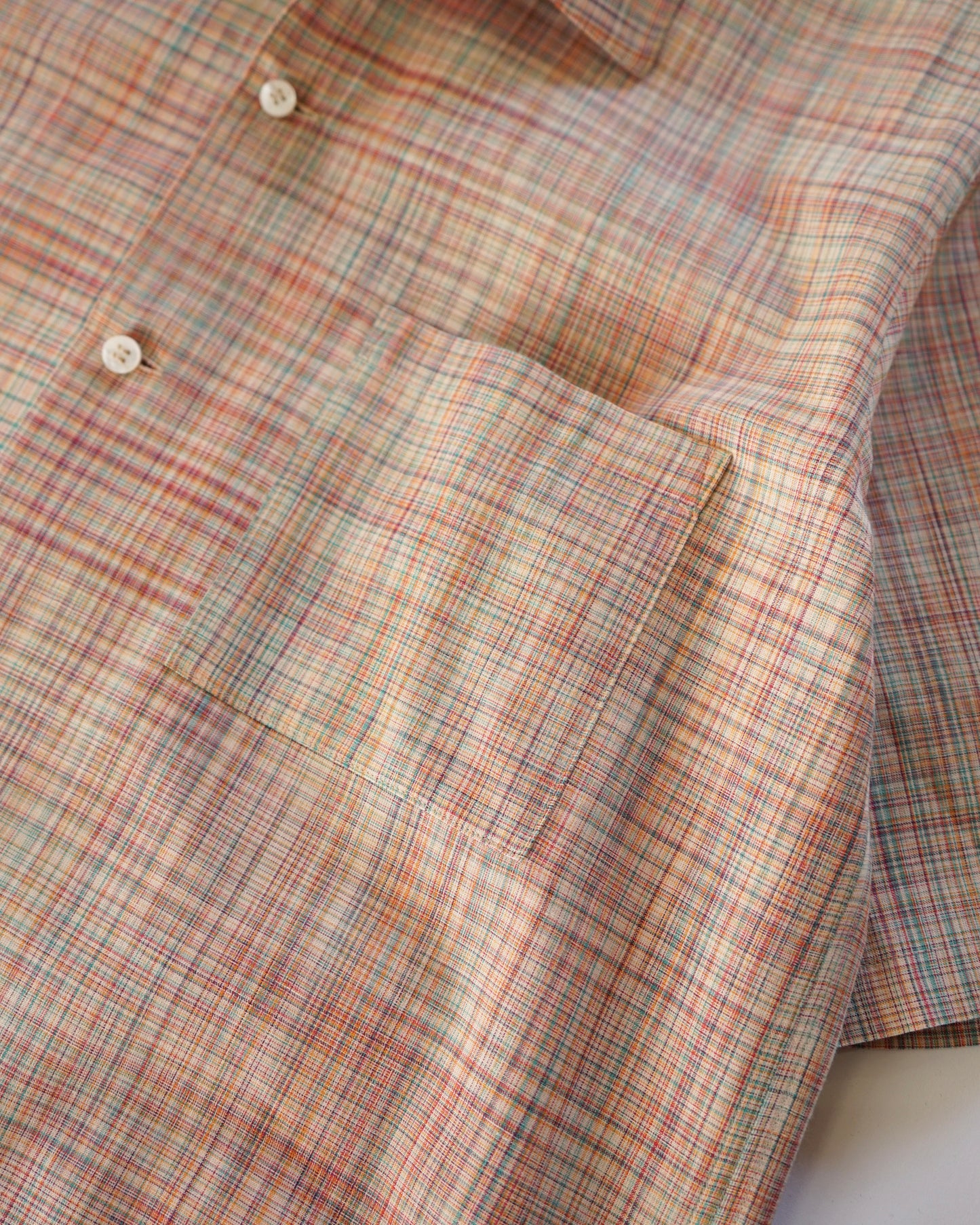 Cale-cotton Ikat check shirts-orange