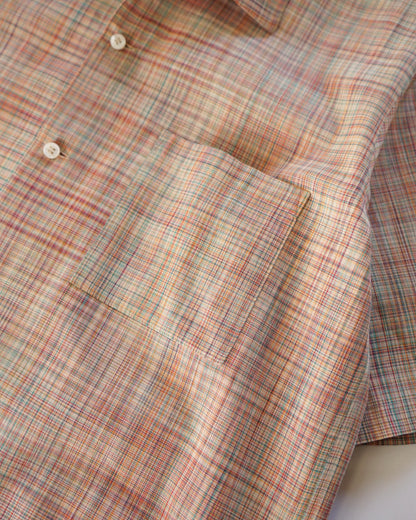 Cale-cotton Ikat check shirts-orange