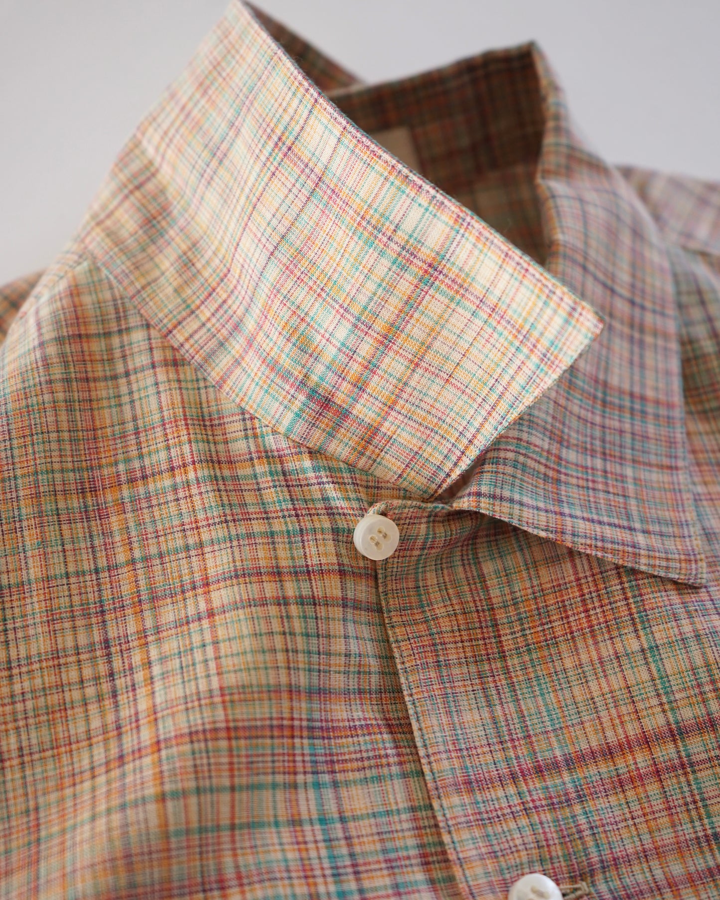 Cale-cotton Ikat check shirts-orange