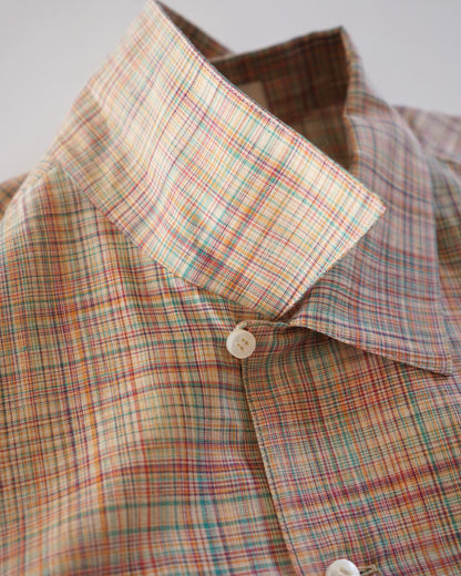 Cale-cotton Ikat check shirts-orange