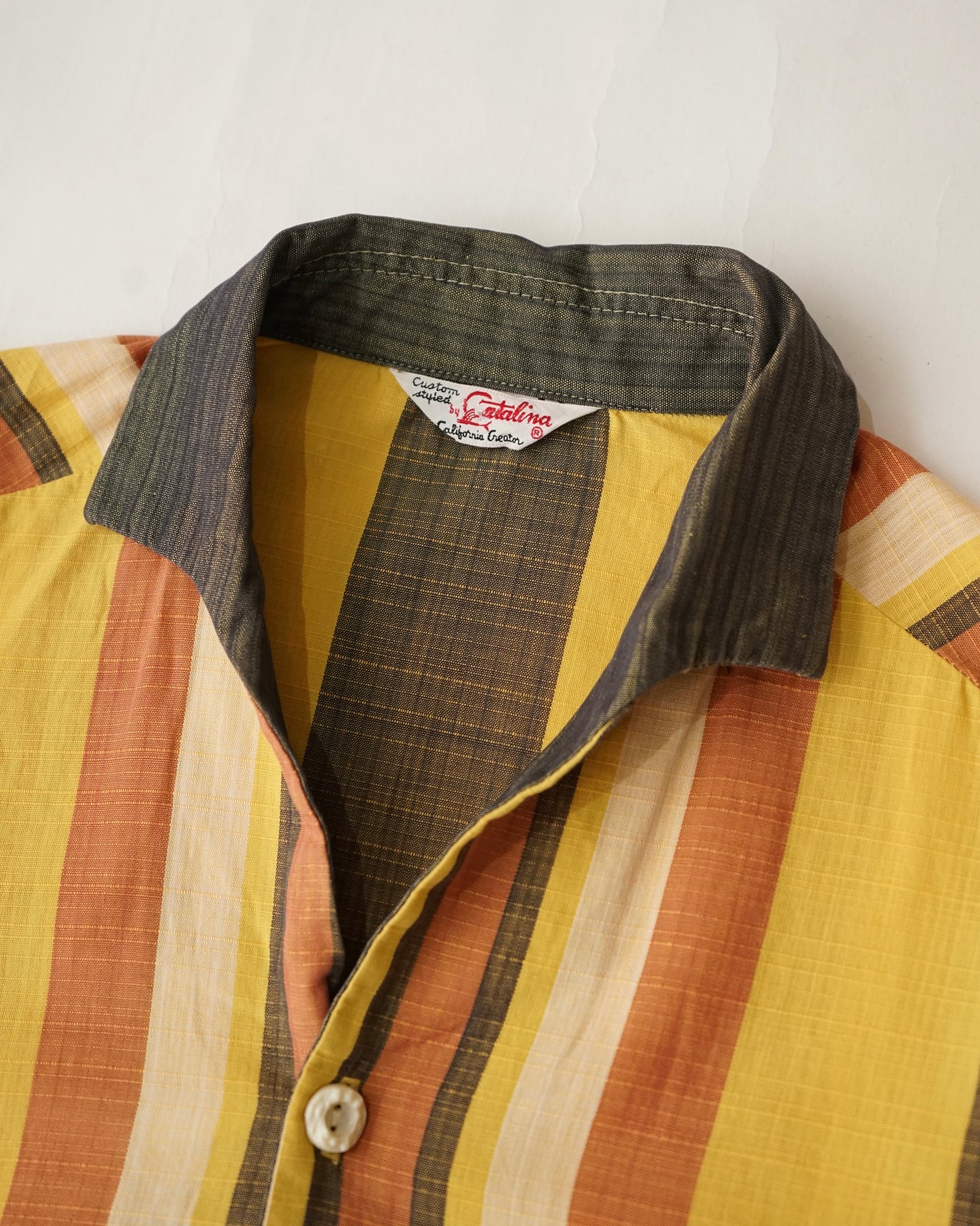 60s Catalina stripe Italian collar shirts