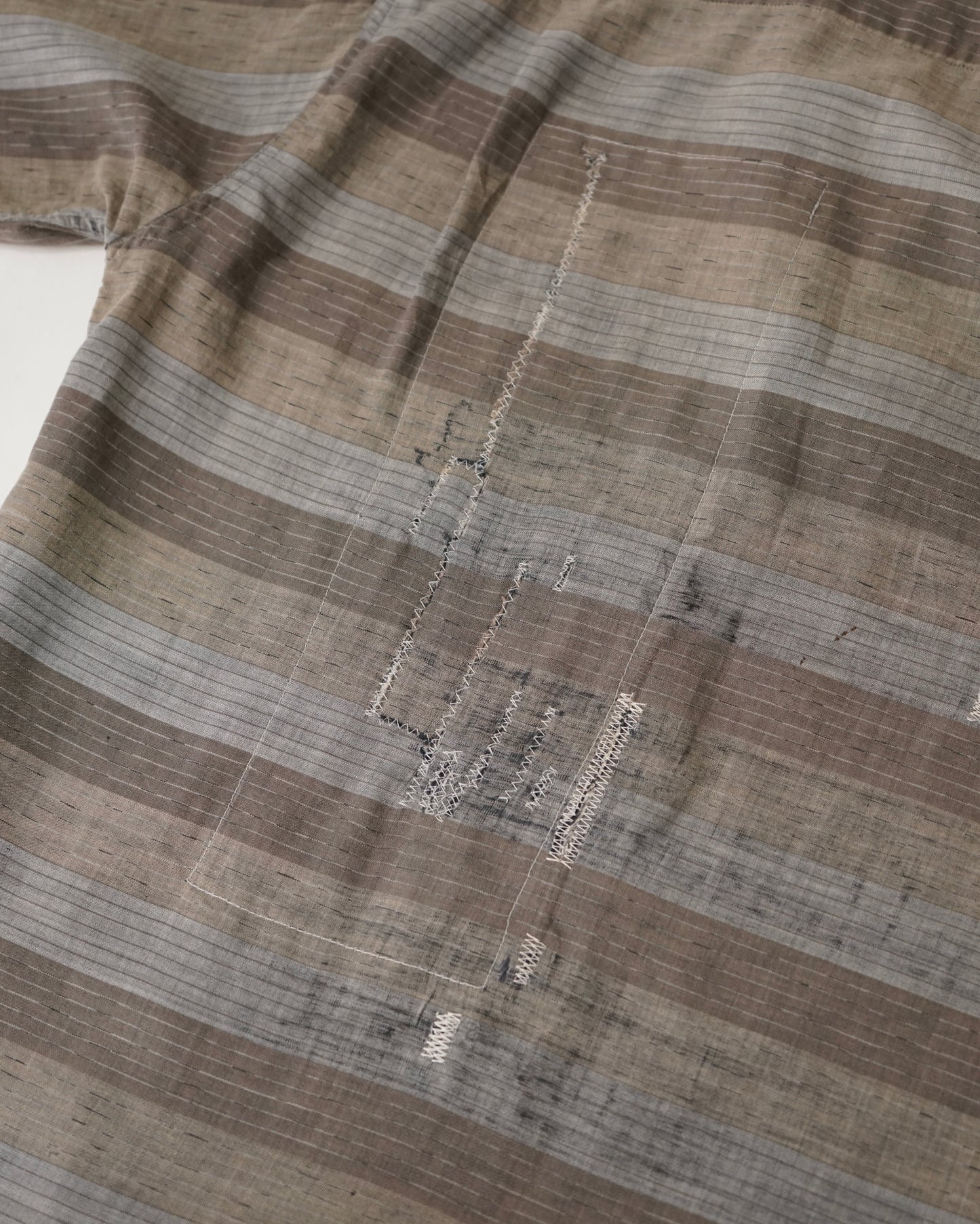 60s ARROW border pattern open collar shirts