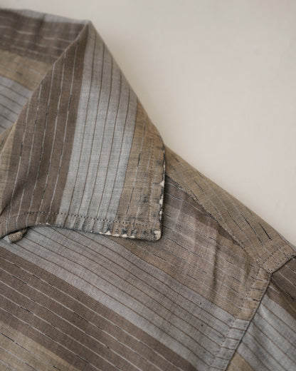 60s ARROW border pattern open collar shirts