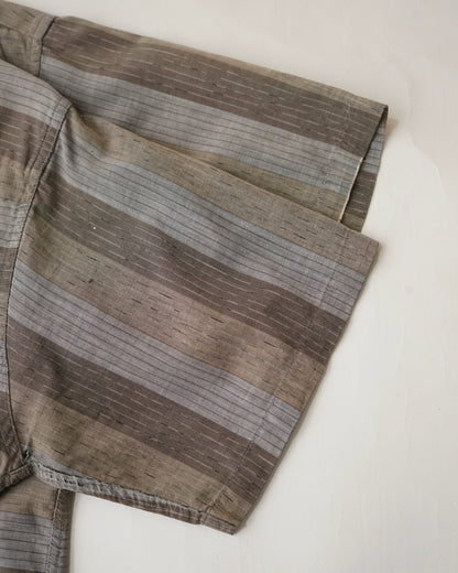 60s ARROW border pattern open collar shirts