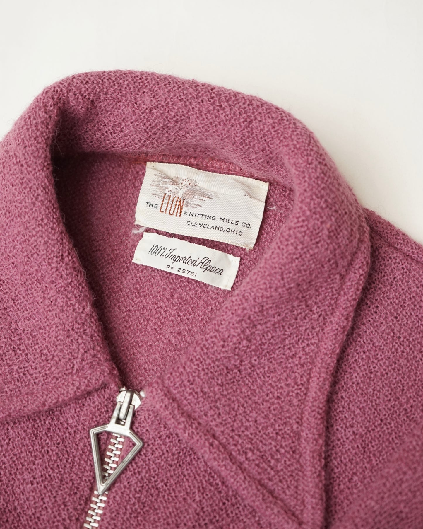 60-70s THE LION alpaca half zip knit