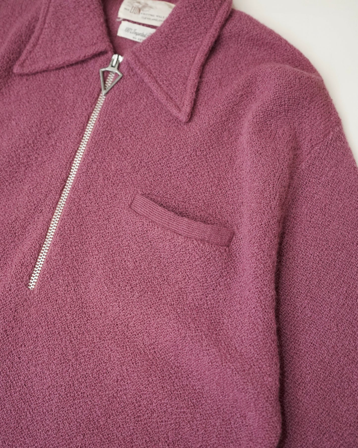 60-70s THE LION alpaca half zip knit