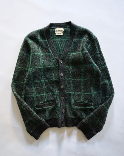 60s~70s Lord Clayton shadow check mohair cardigan