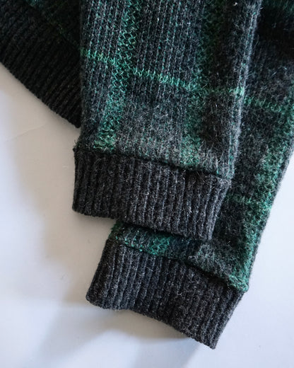 60s~70s Lord Clayton shadow check mohair cardigan