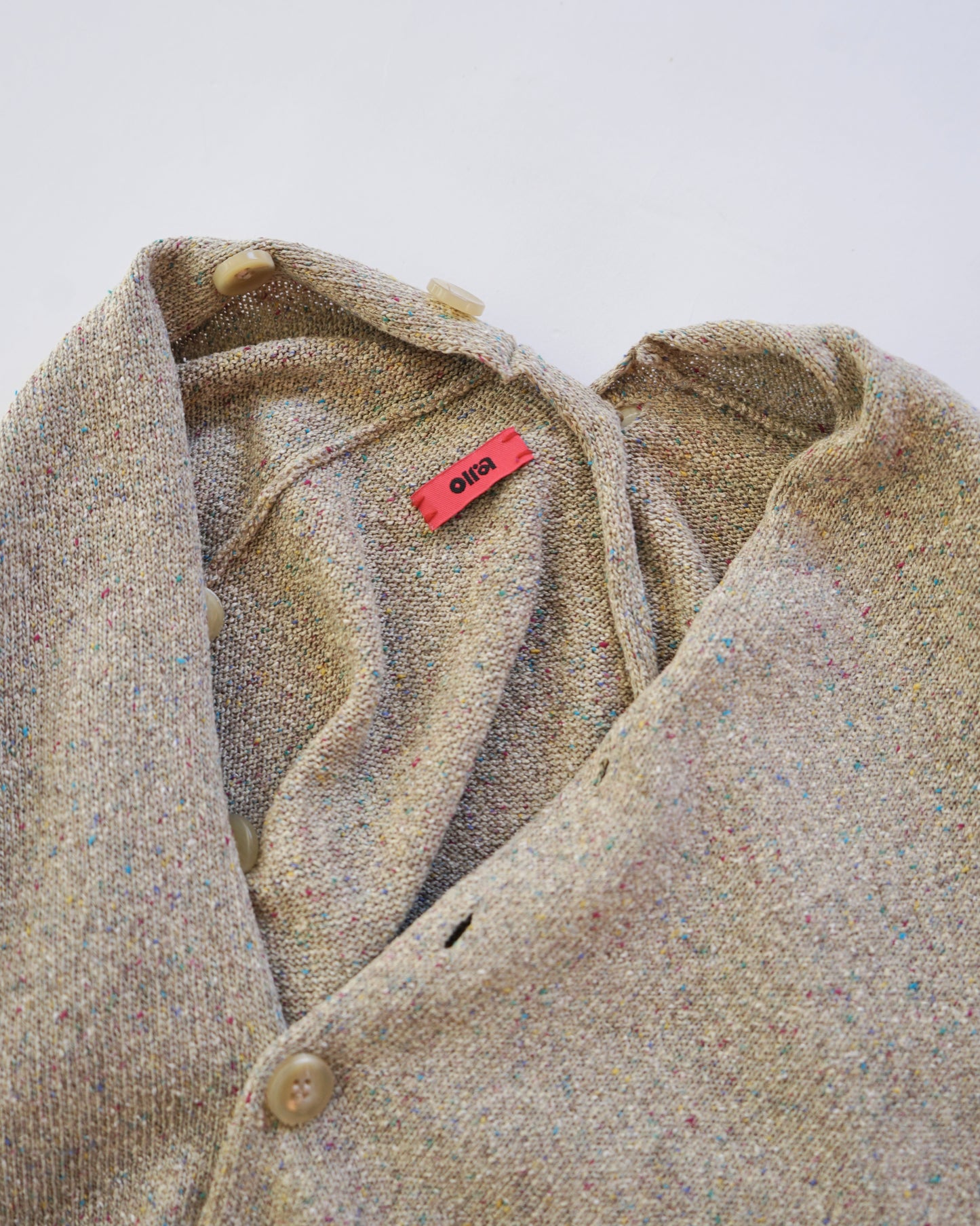 oira- box cardigan almond