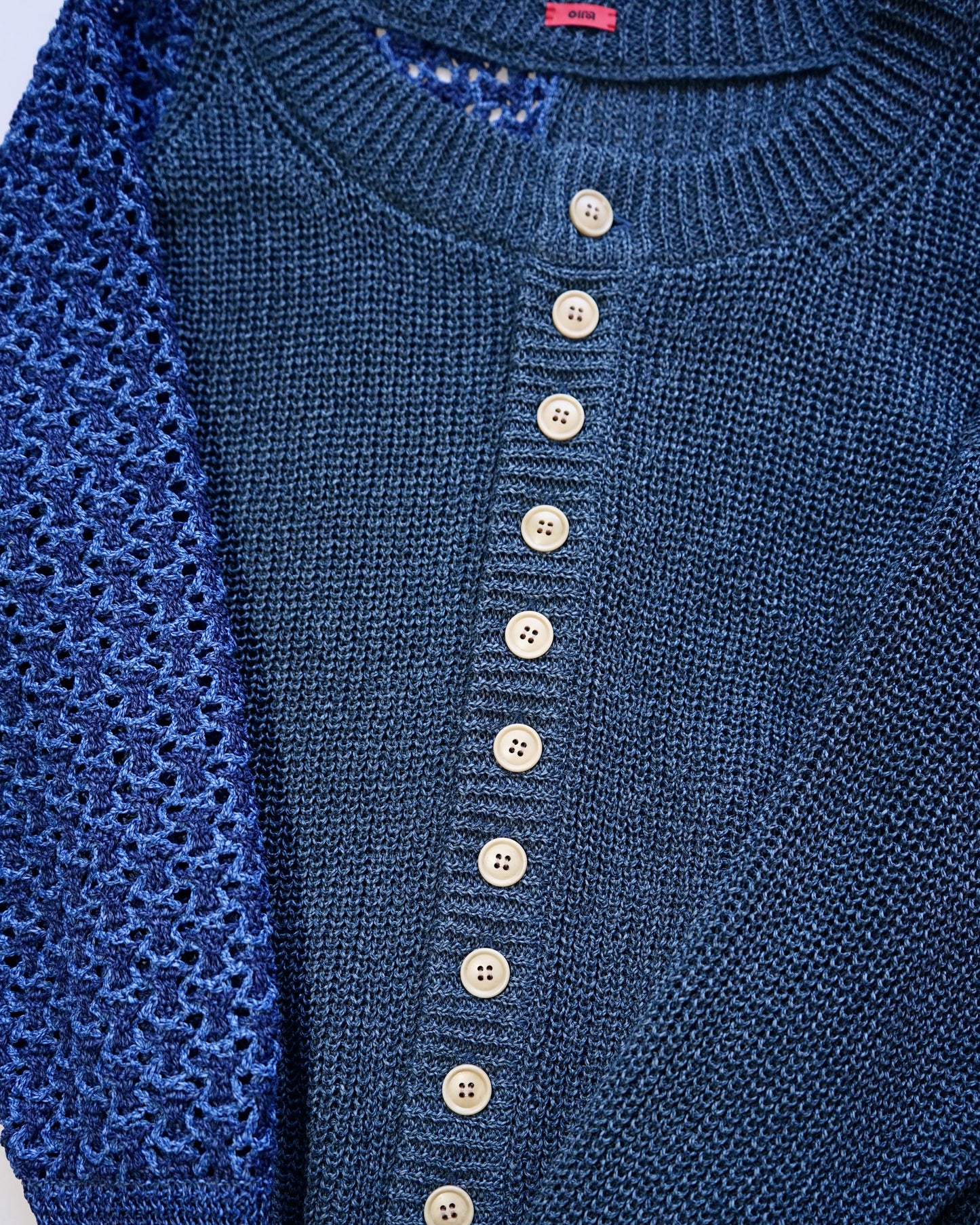 oira-和紙cardigan blue