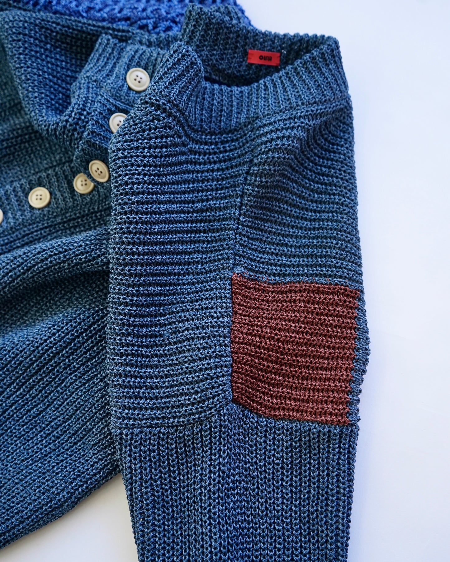 oira-和紙cardigan blue