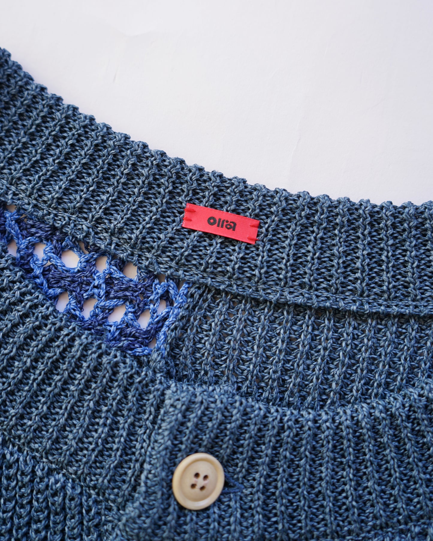 oira-和紙cardigan blue