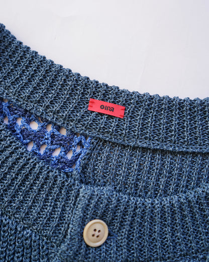 oira-和紙cardigan blue