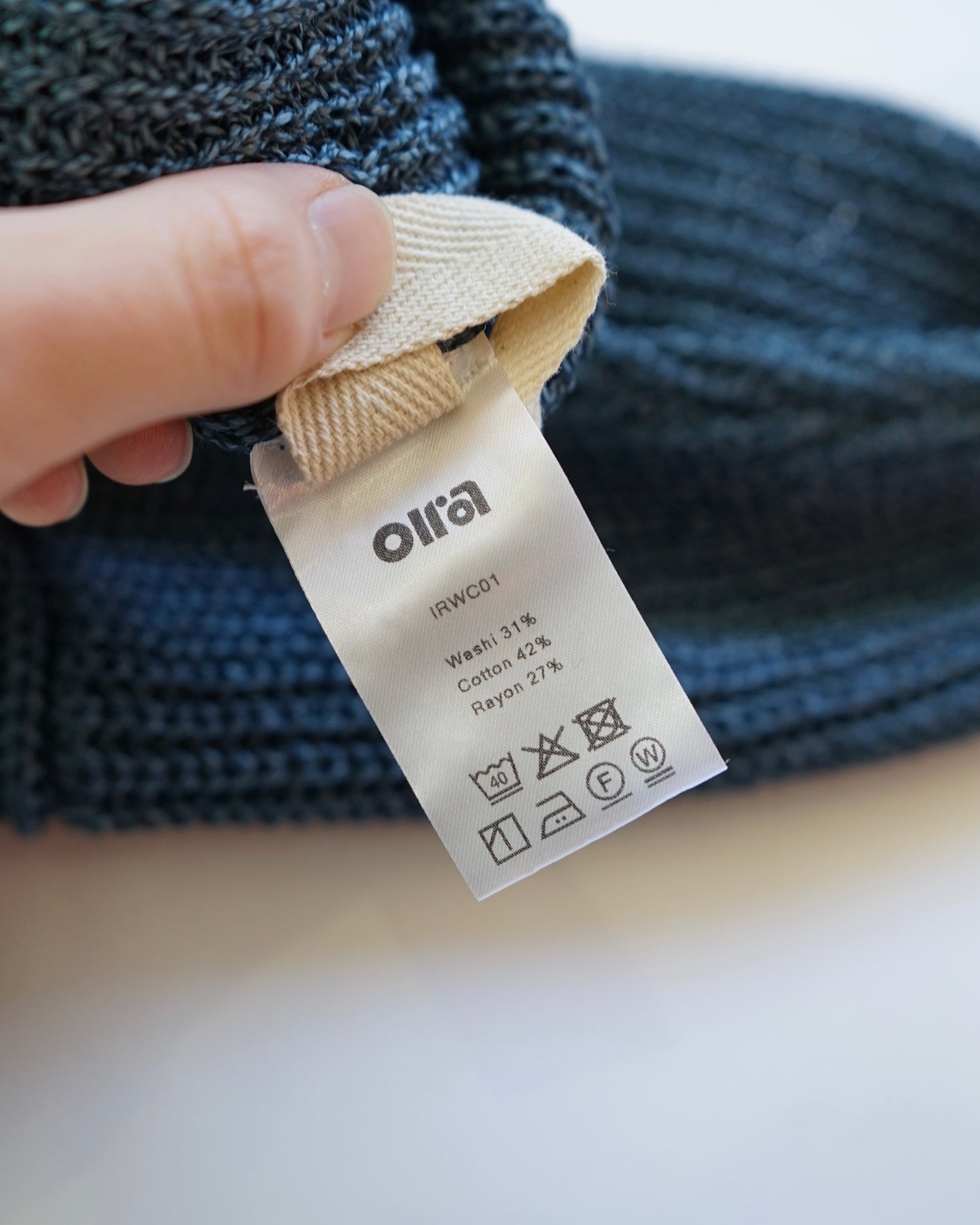 oira-和紙cardigan blue