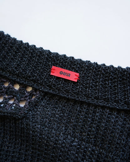 oira-和紙cardigan black