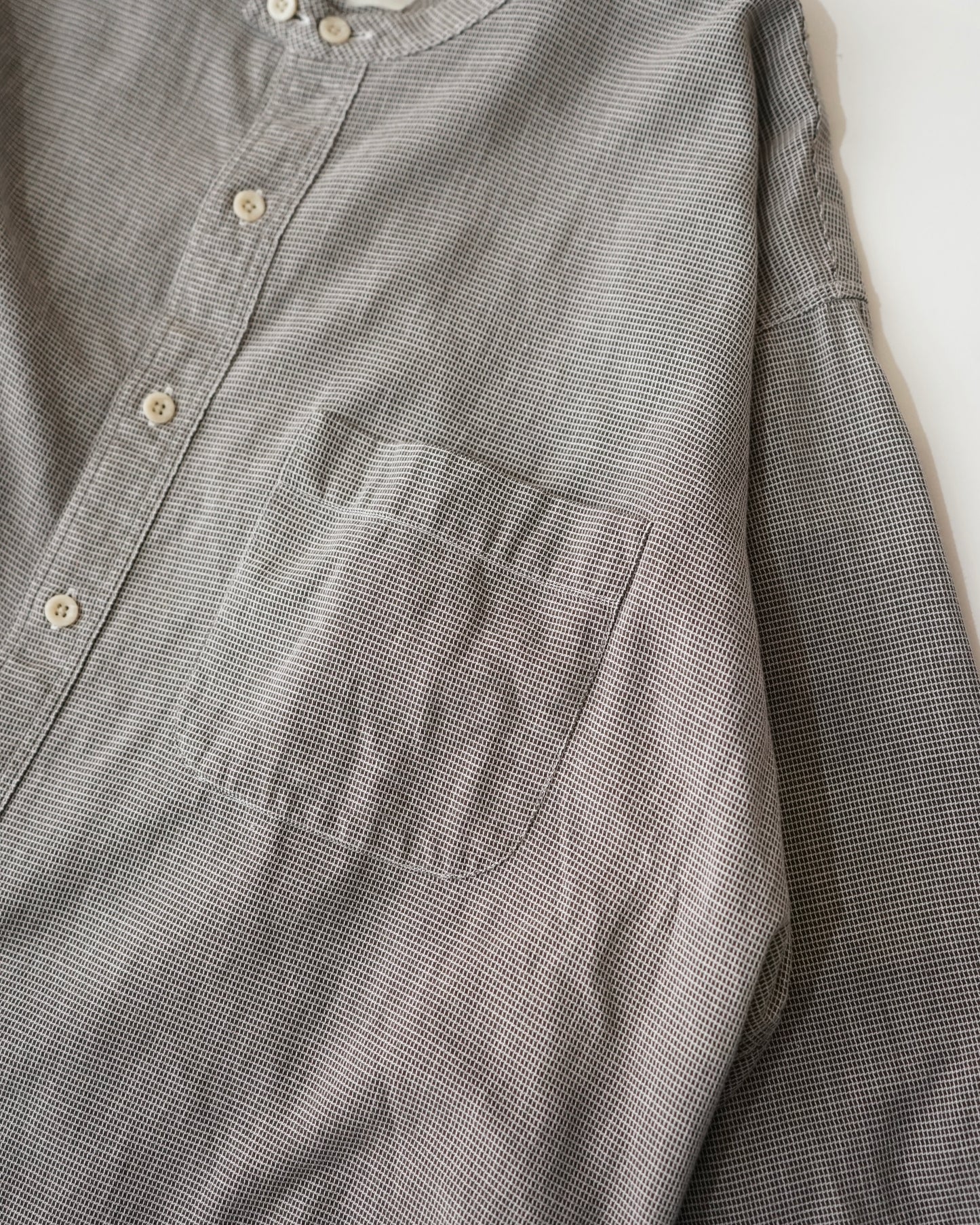 90s ARMANI JEANS band collar shirt