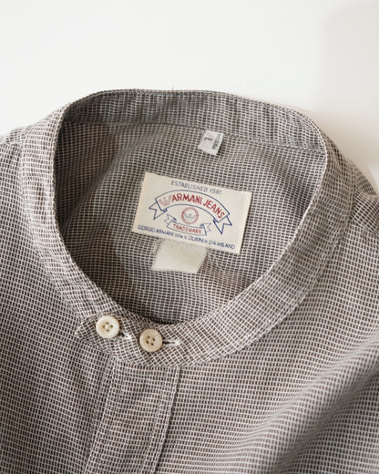 90s ARMANI JEANS band collar shirt