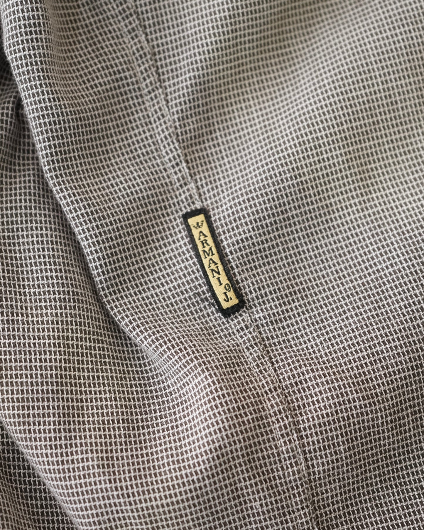 90s ARMANI JEANS band collar shirt