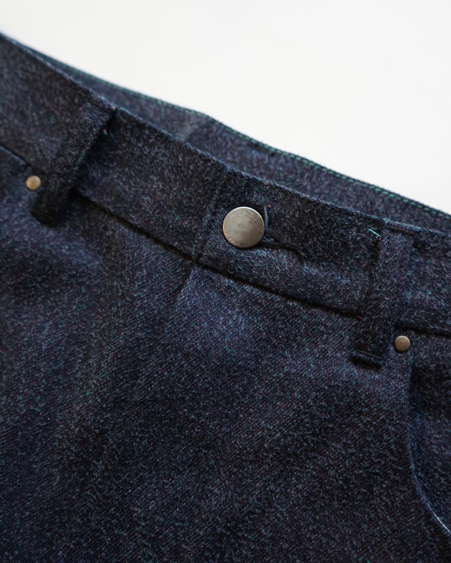 DENIM CURVY LEG TROUSER- 12.5oz Rainbow Denim + Needles -