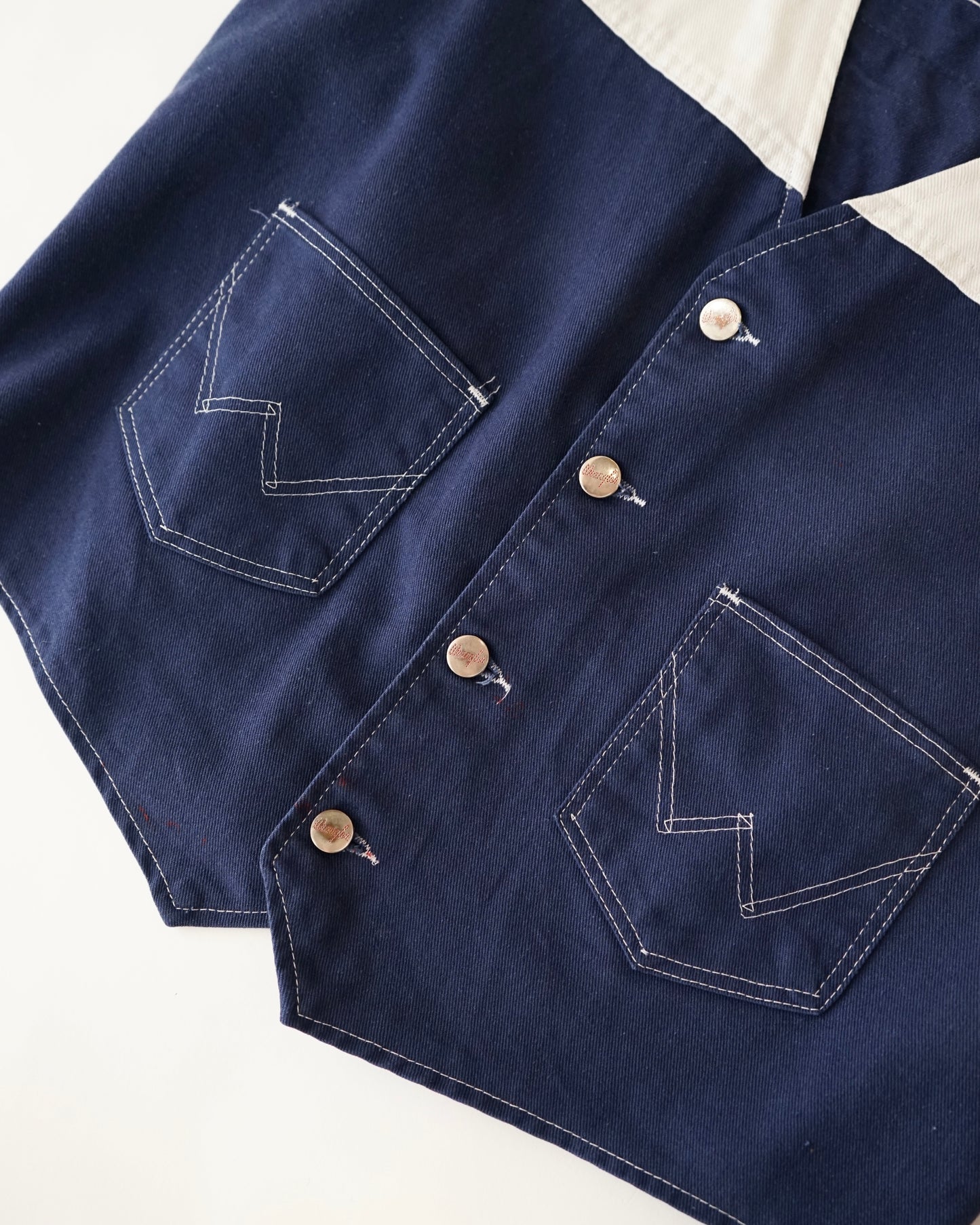 70s Wrangler two-tone logo patch vest