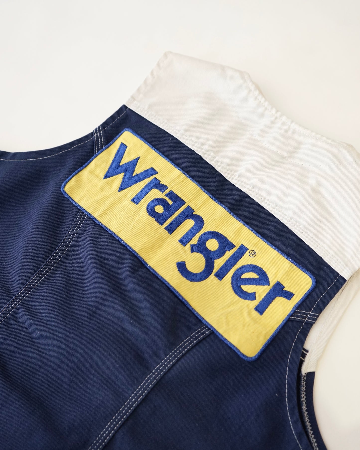 70s Wrangler two-tone logo patch vest