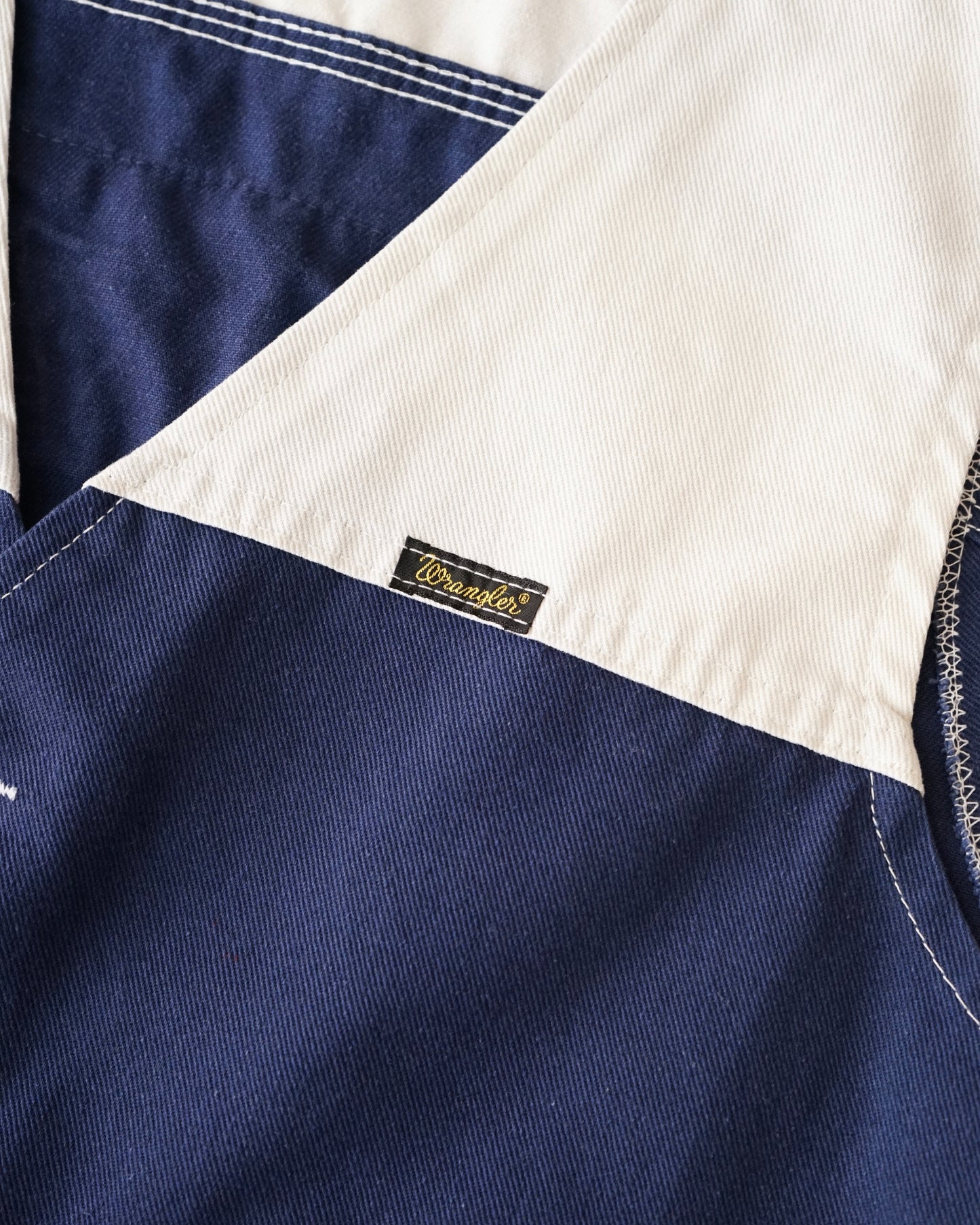 70s Wrangler two-tone logo patch vest
