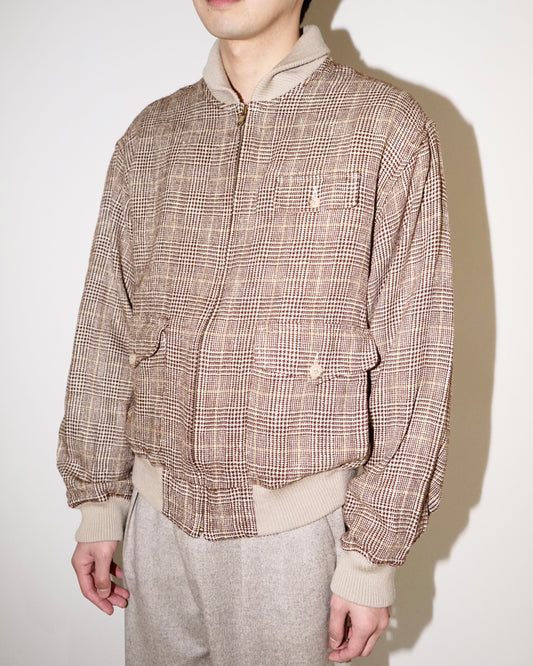 90s Polo Ralph Lauren glen check silk jacket