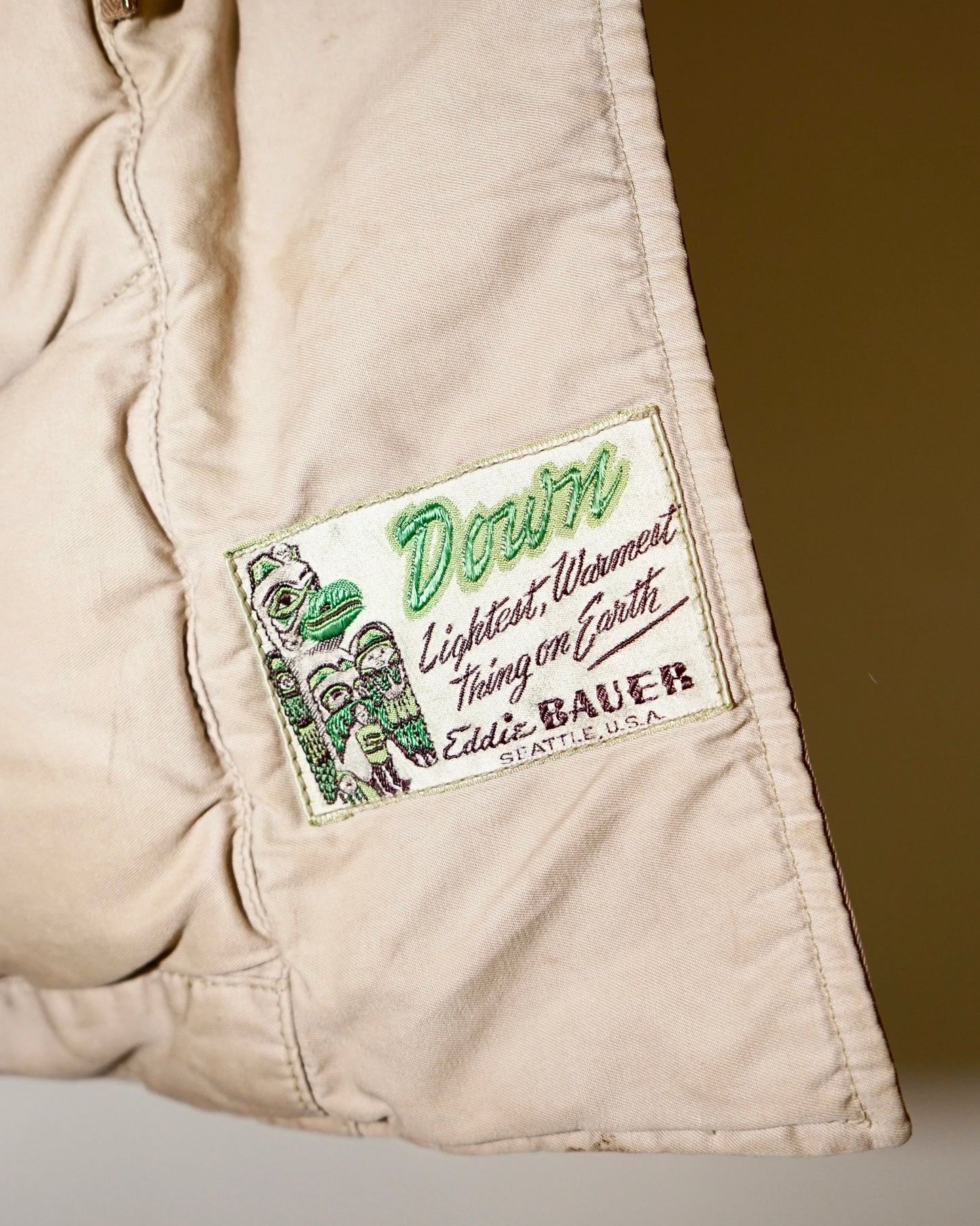 50s Eddie Bauer totempole tag down jacket