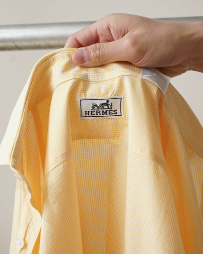 HERMES micro check shirts