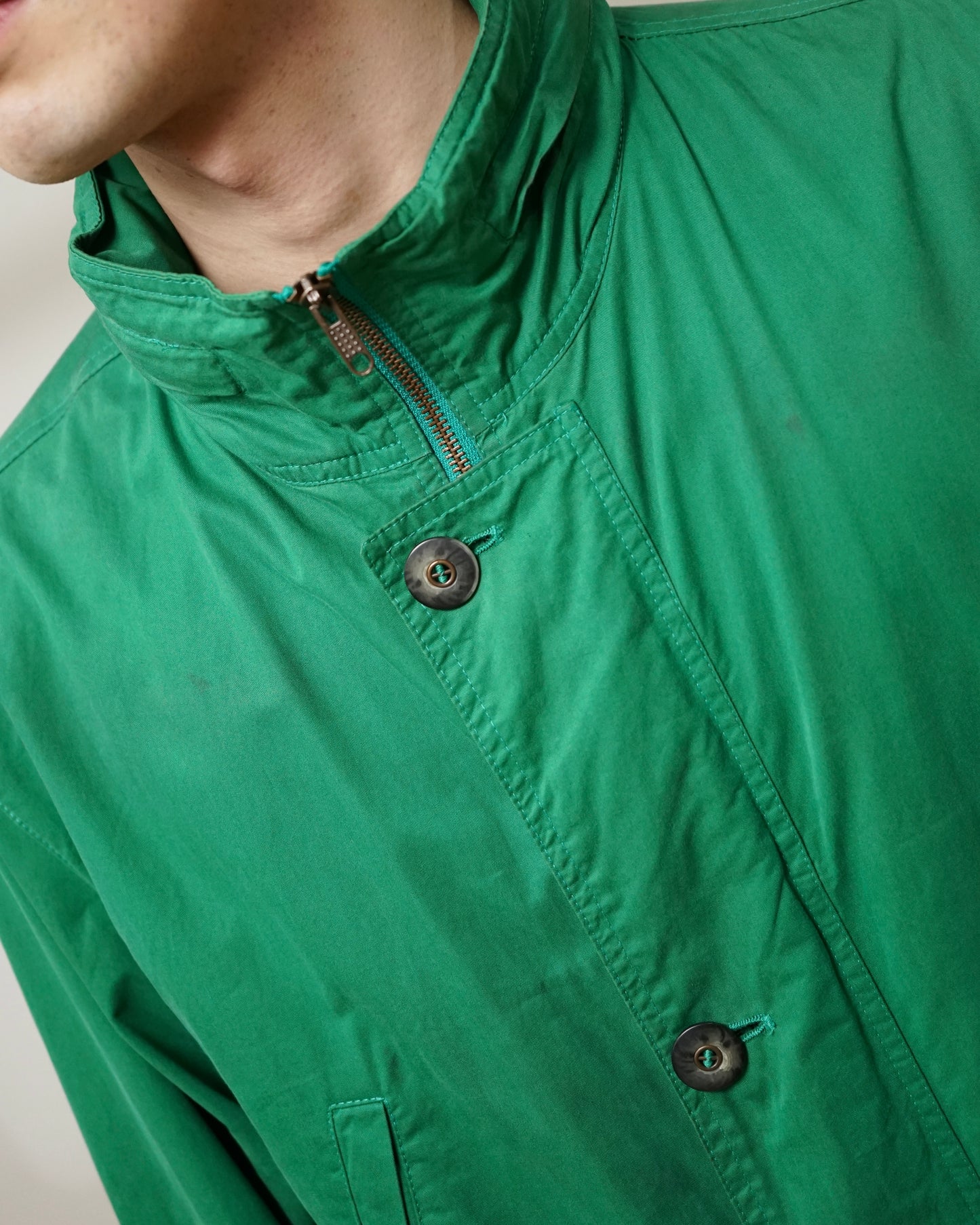 dunhill field jacket in emerald green