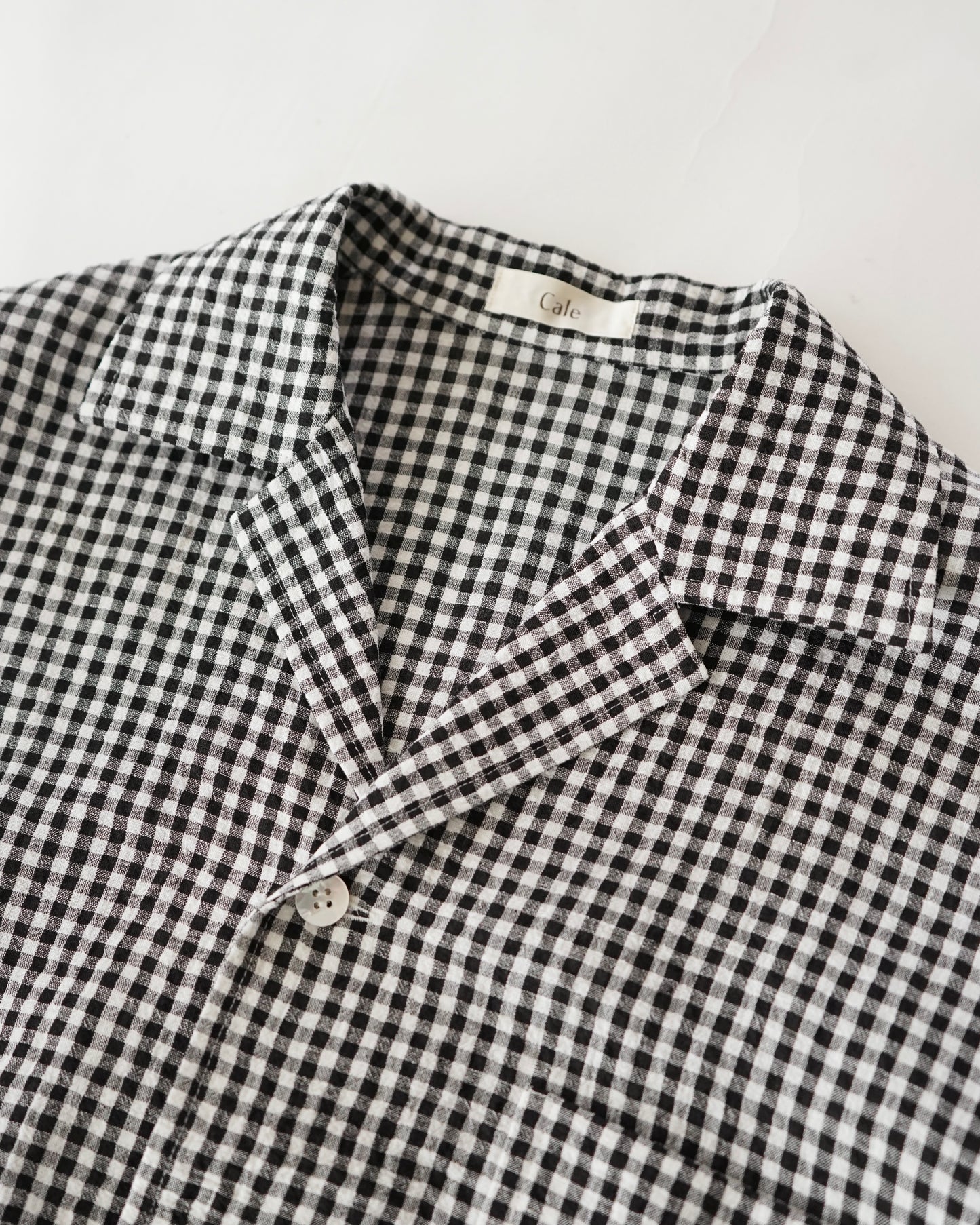 water twisted linen gingham check coverall