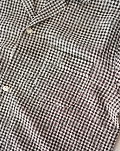water twisted linen gingham check coverall