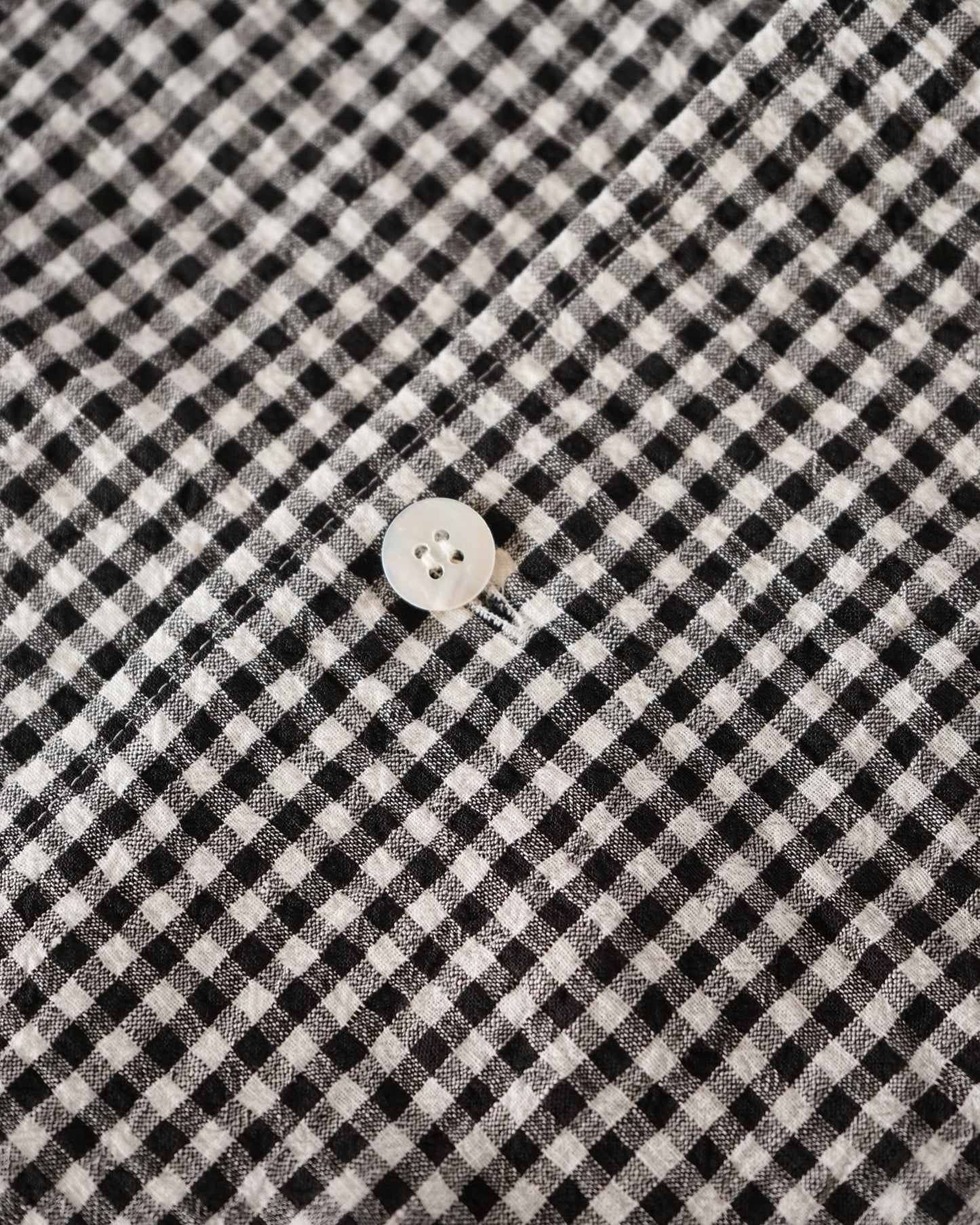 water twisted linen gingham check coverall