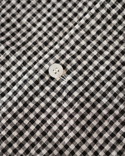 water twisted linen gingham check coverall