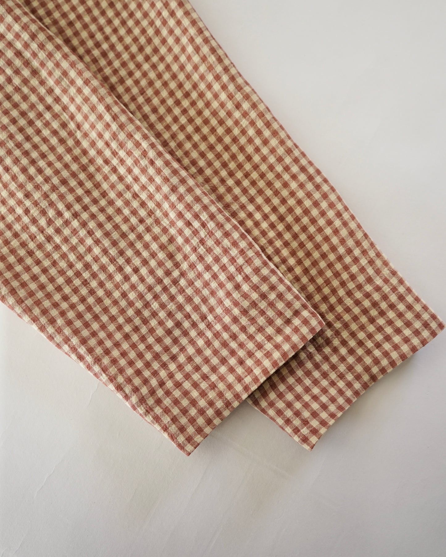 water twisted linen gingham check coverall