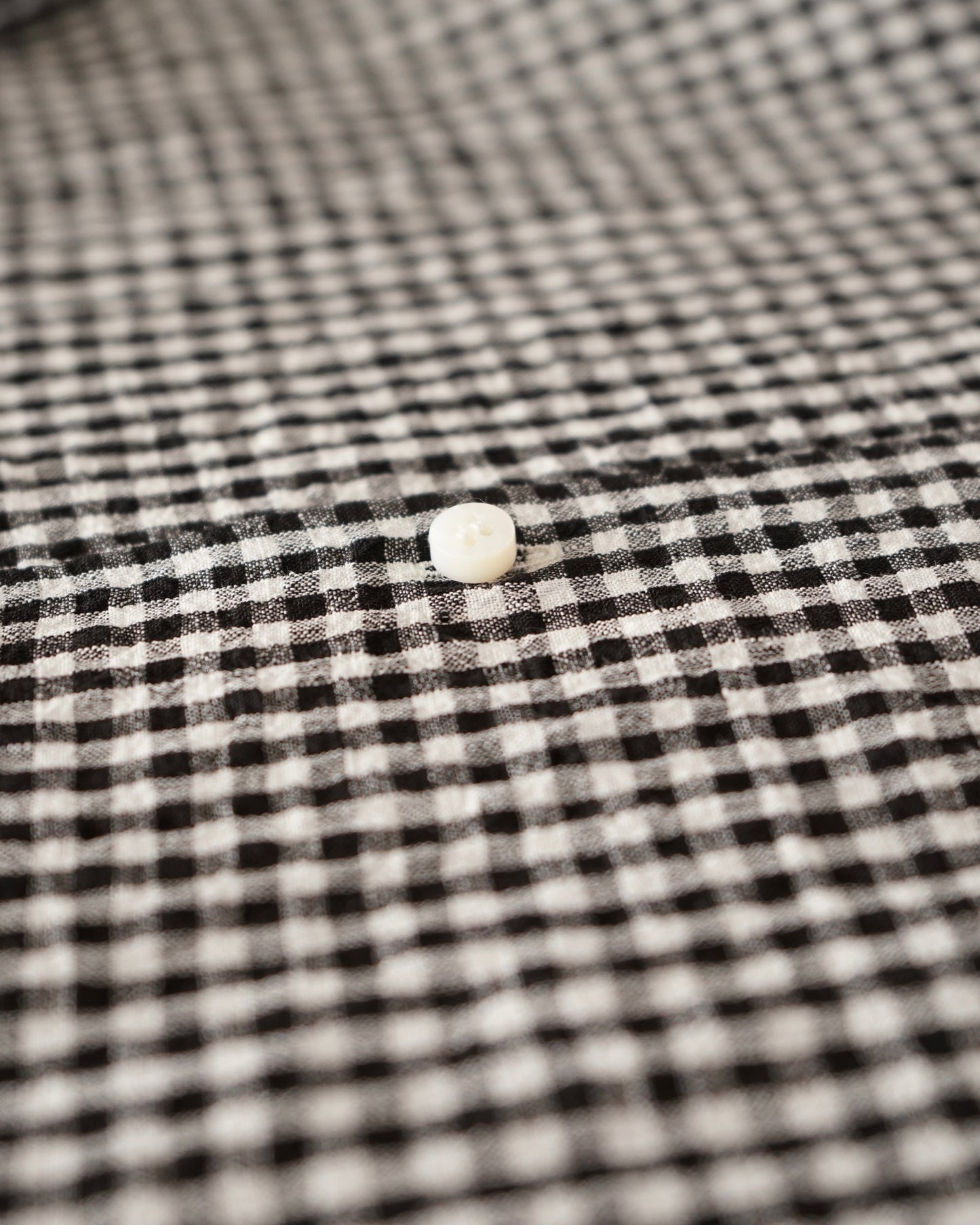 water twisted linen gingham check button down shirts