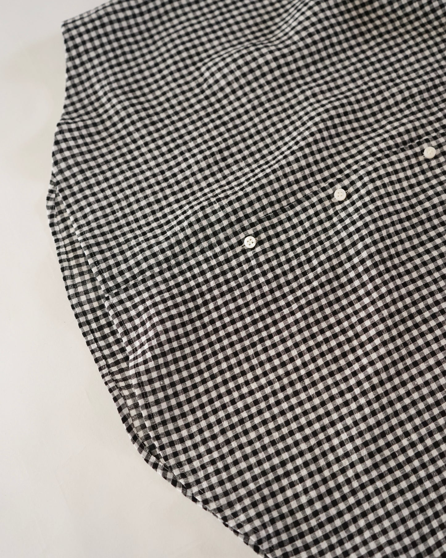 water twisted linen gingham check button down shirts