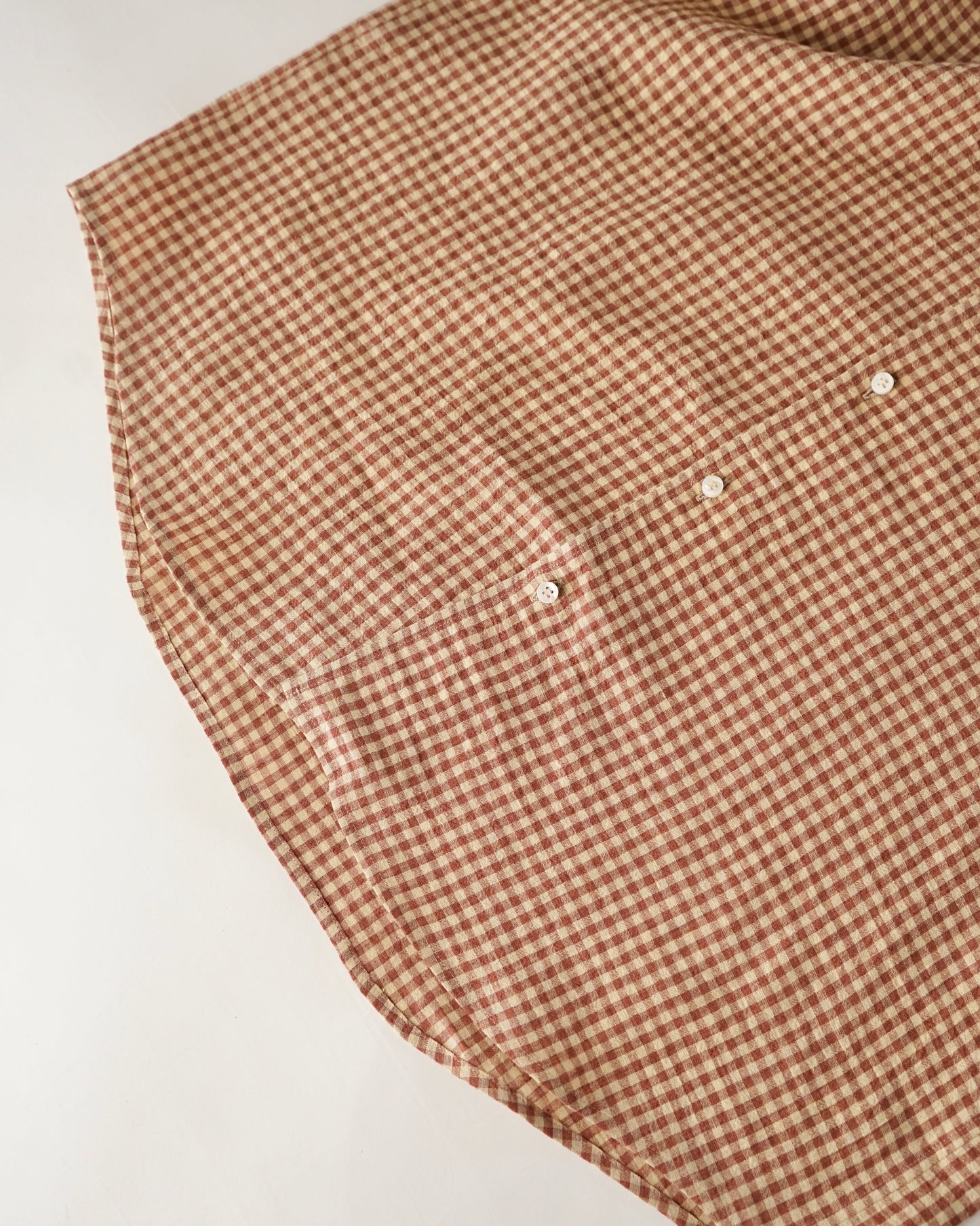 water twisted linen gingham check button down shirts